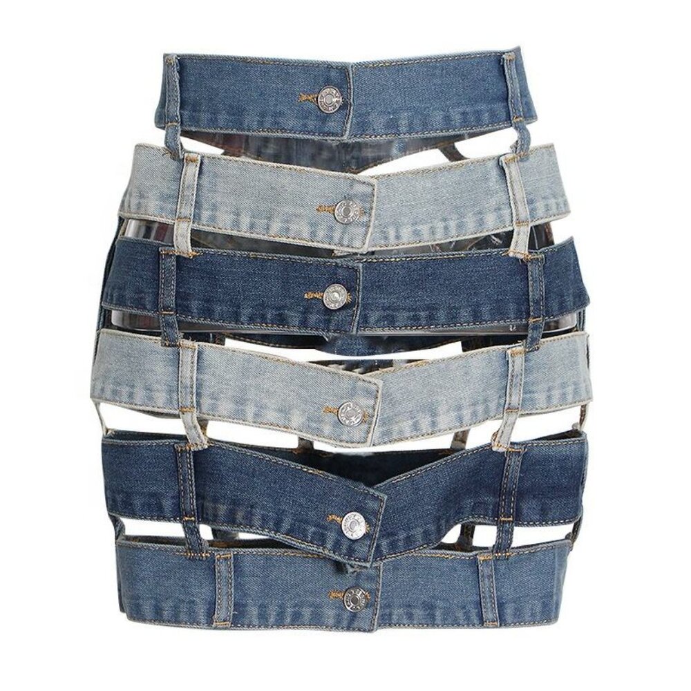 Multistory Cutout Column Mini Skirt - Picture 4 of 6